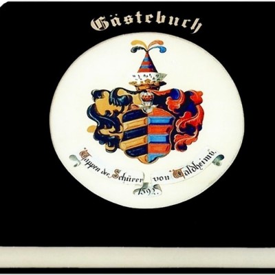 Gästebuch mit Wappen - Ledereinband - Motiv bedruckt